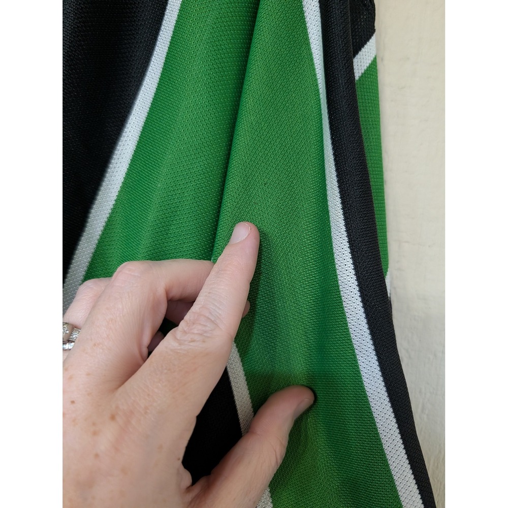 Vintage 90s Nike Team Jersey Mens Green Black Vertical Stripe V-Neck Soccer L - Picture 8 of 14